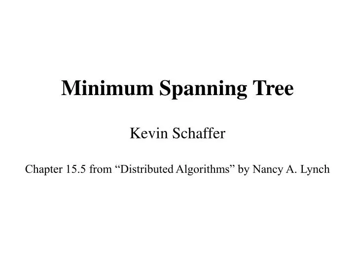 minimum spanning tree