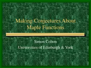 Making Conjectures About Maple Functions
