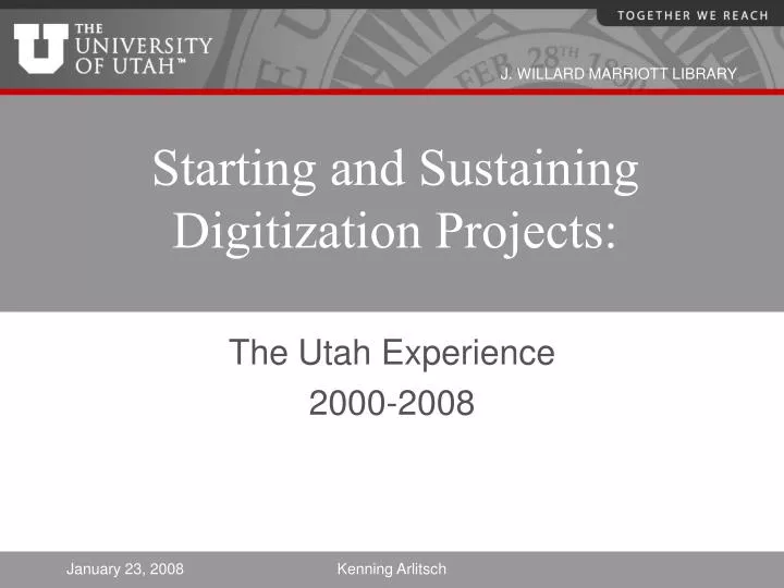 starting and sustaining digitization projects