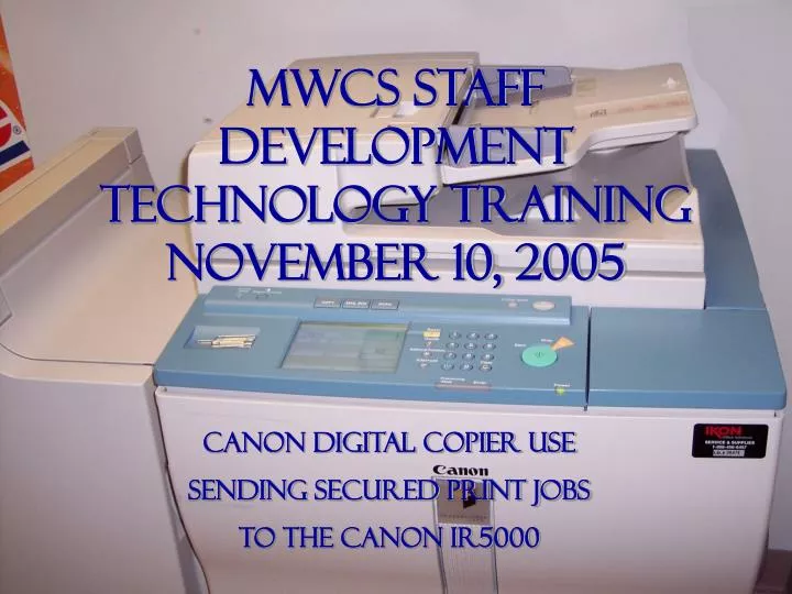 mwcs staff development technology training november 10 2005