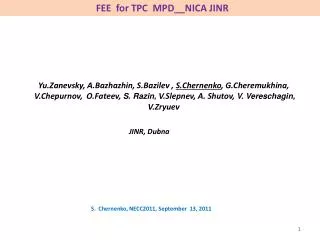 FEE for TPC MPD__NICA JINR