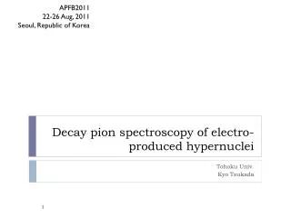 Decay pion spectroscopy of electro-produced hypernuclei