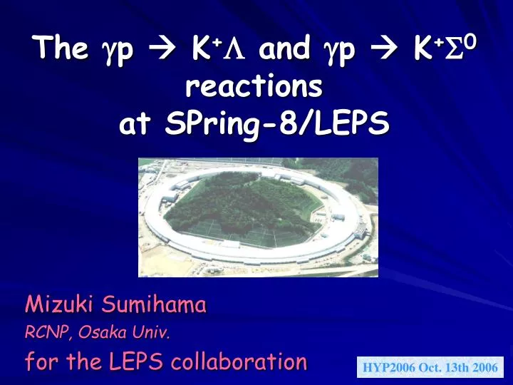 the g p k l and g p k s 0 reactions at spring 8 leps