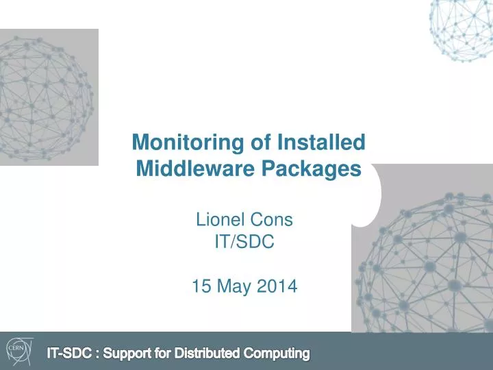monitoring of installed middleware packages