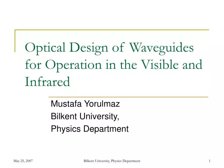 optical design of waveguides for operation in the visible and infrared
