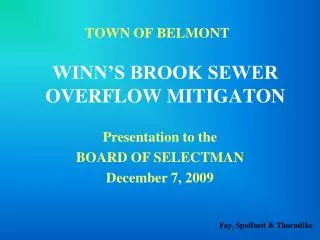 TOWN OF BELMONT