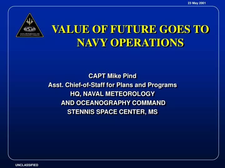 value of future goes to navy operations