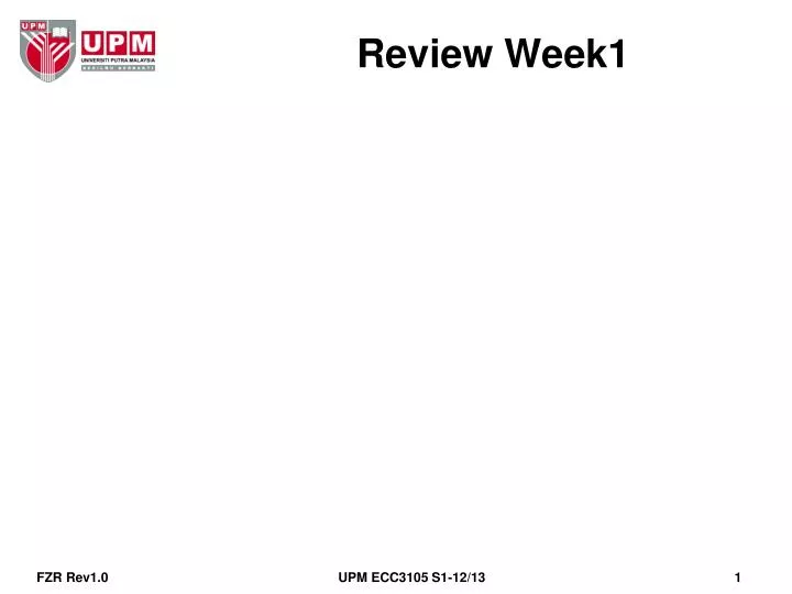 review week1