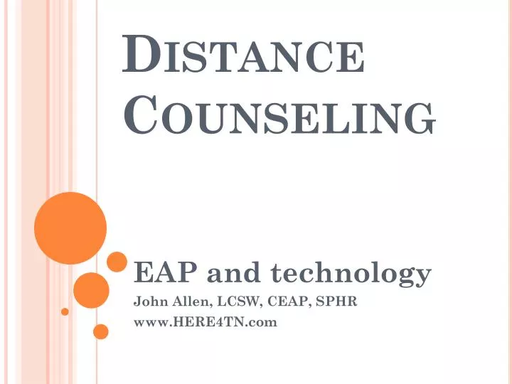 distance counseling