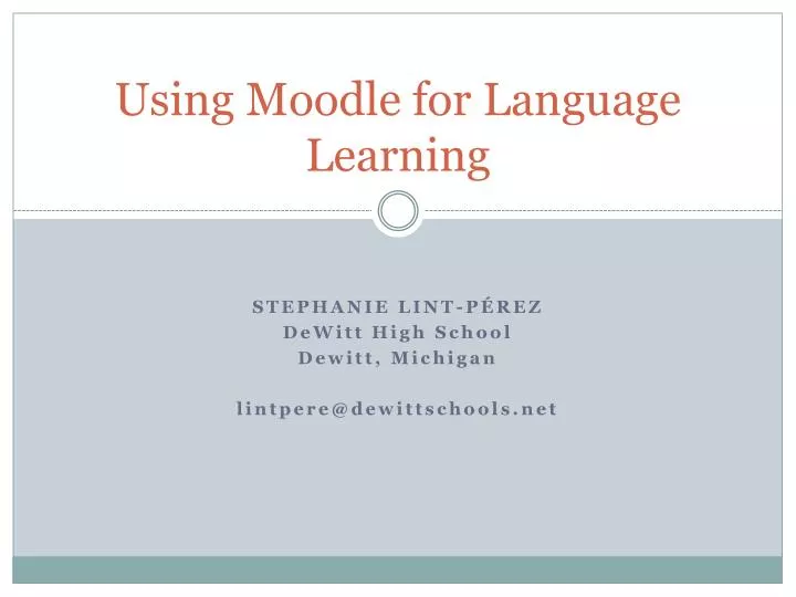 using moodle for language learning