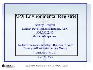 APX Environmental Registries