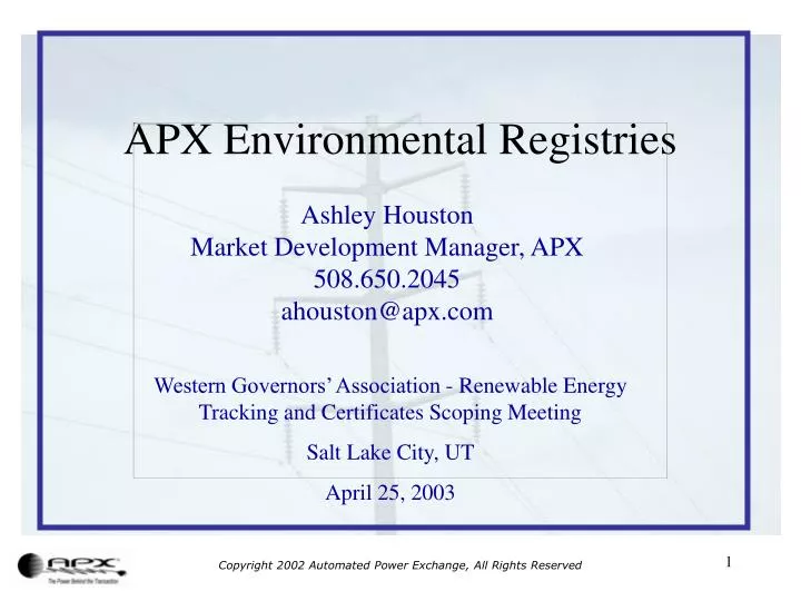 apx environmental registries