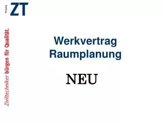 werkvertrag raumplanung
