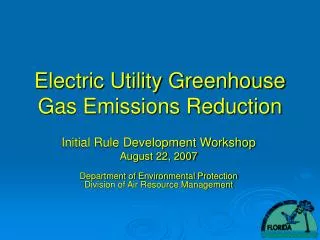 Electric Utility Greenhouse Gas Emissions Reduction