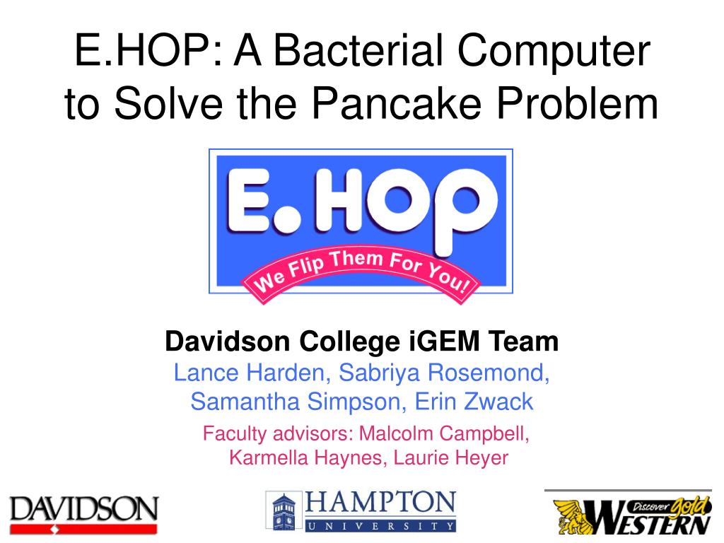 Pancake Computer PPT - E.HOP: A Bacterial Computer to Solve the Pancake Problem ...