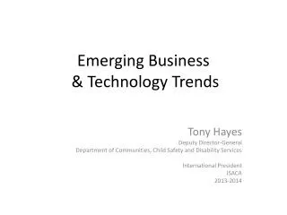 Emerging Business &amp; Technology Trends