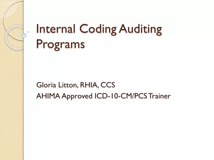 internal coding auditing programs