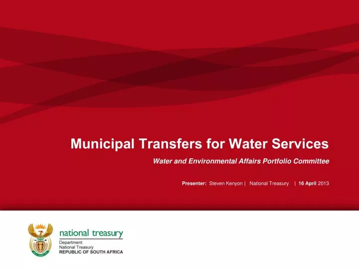 municipal transfers for water services