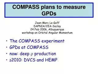 COMPASS plans to measure GPDs