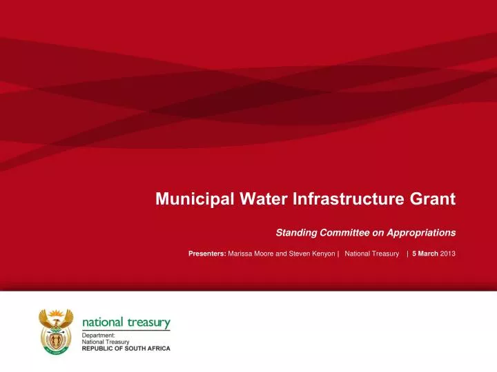 municipal water infrastructure grant