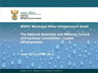 MWIG: Municipal Water Infrastructure Grant