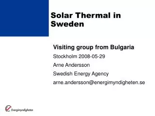 Solar Thermal in Sweden