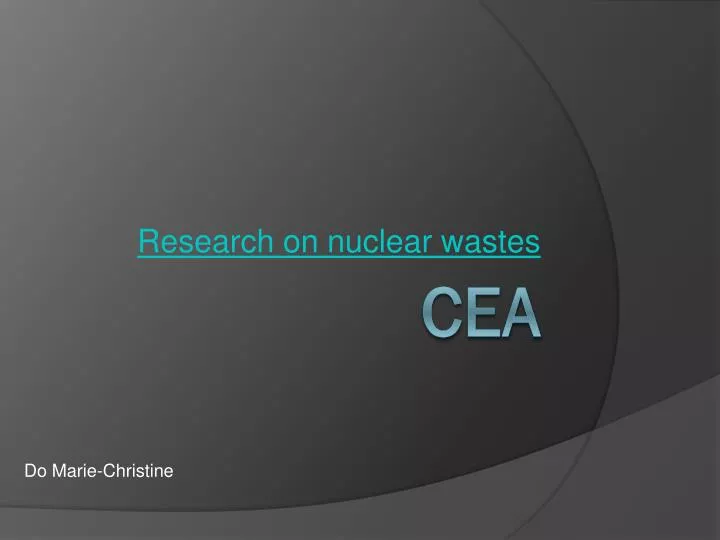 research on nuclear wastes