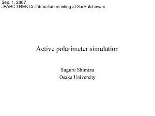 Active polarimeter simulation