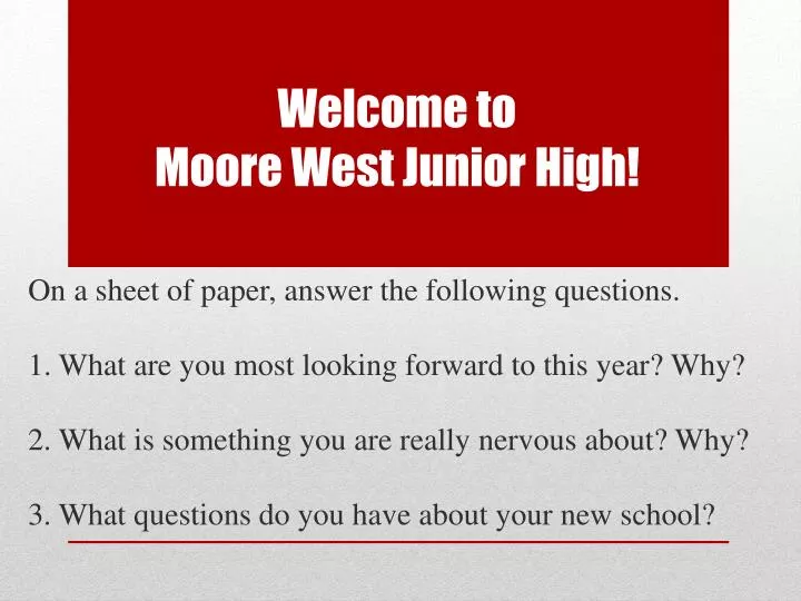 welcome to moore west junior high