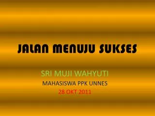 jalan menuju sukses