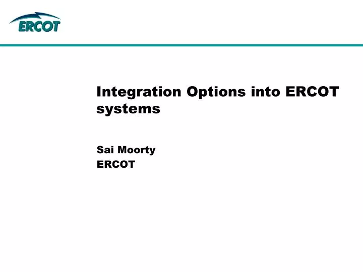 integration options into ercot systems
