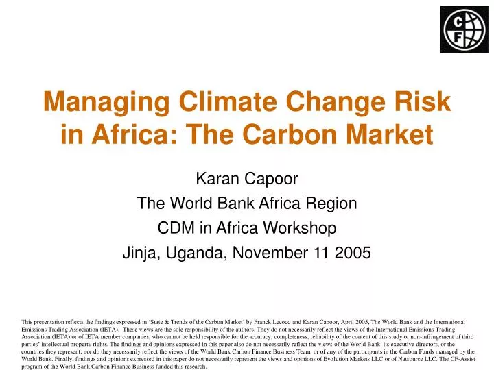managing climate change risk in africa the carbon market