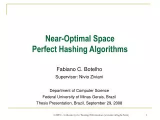Near-Optimal Space Perfect Hashing Algorithms