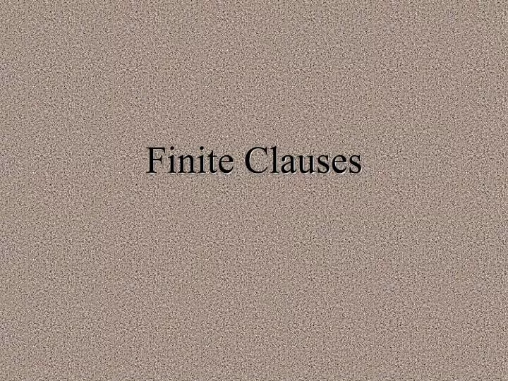 finite clauses