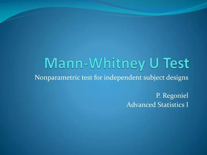 mann whitney u test