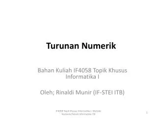 turunan numerik