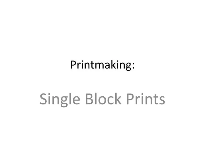 printmaking