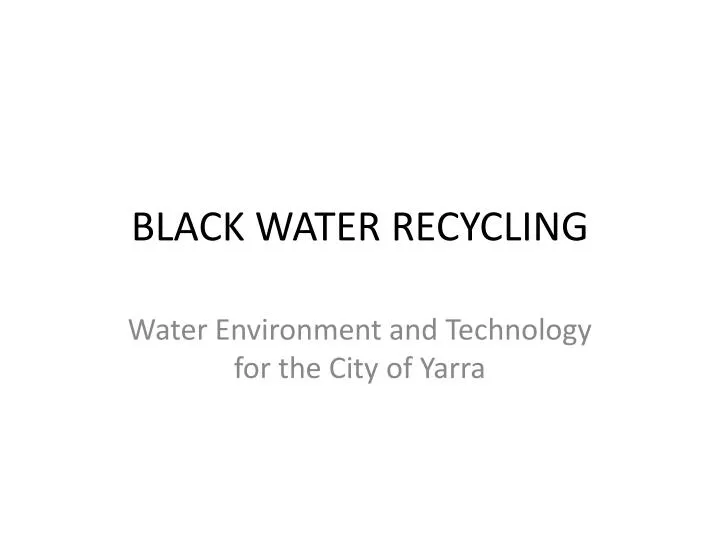 black water recycling
