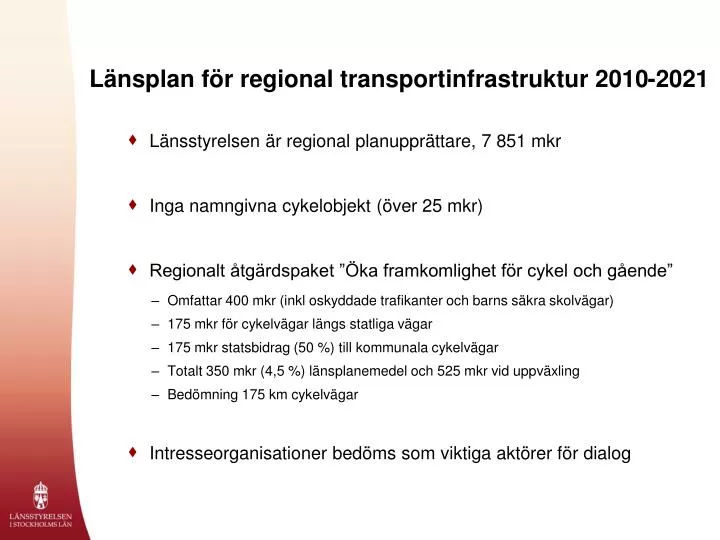 l nsplan f r regional transportinfrastruktur 2010 2021