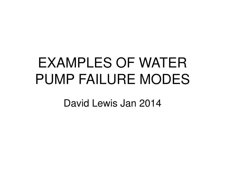 examples of water pump failure modes