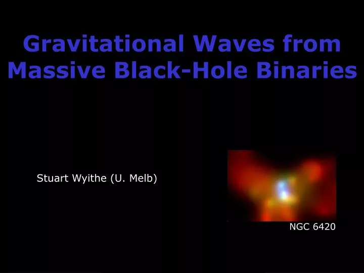 gravitational waves from massive black hole binaries