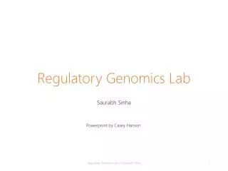 Regulatory Genomics Lab