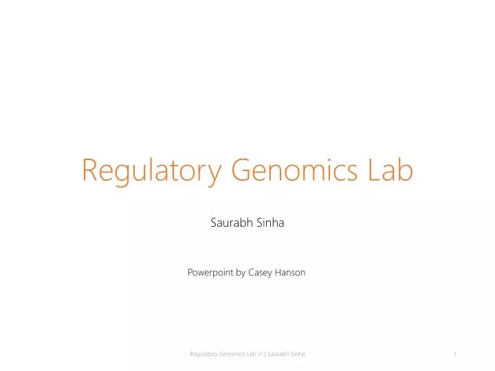 regulatory genomics lab