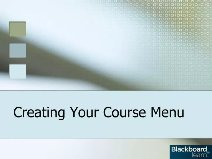 creating your course menu