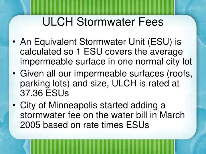 ulch stormwater fees