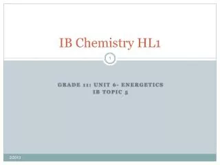 IB Chemistry HL1