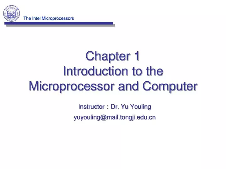 chapter 1 introduction to the microprocessor and computer