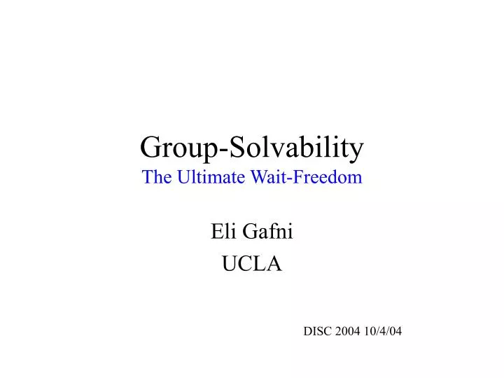 group solvability the ultimate wait freedom