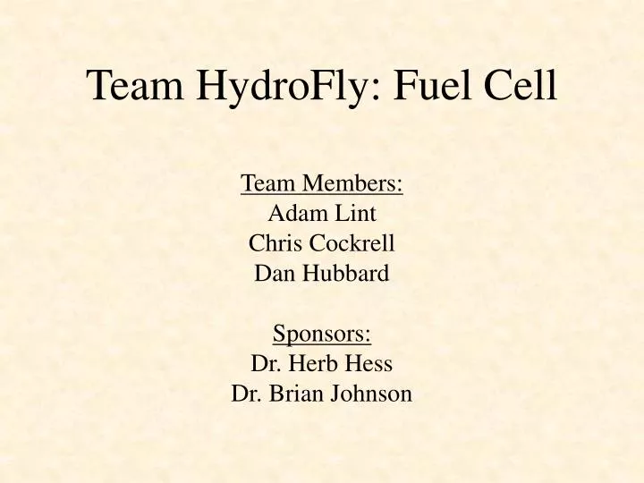 team hydrofly fuel cell