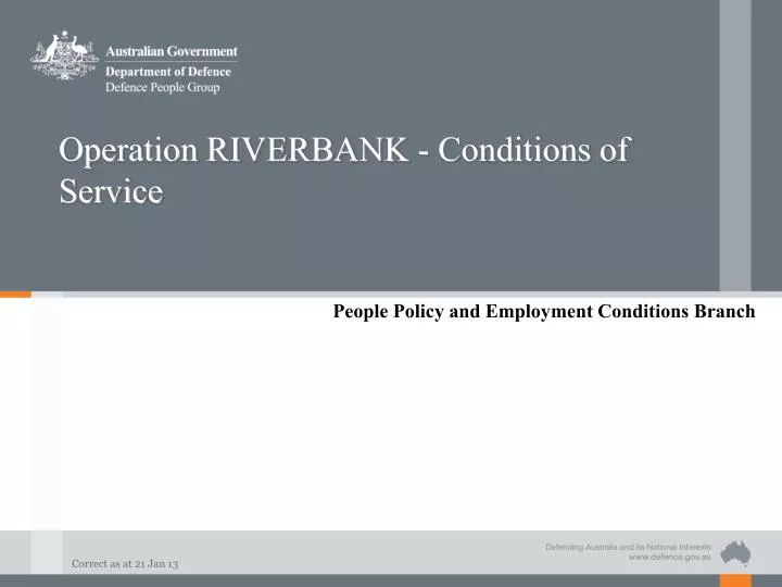 operation riverbank conditions of service